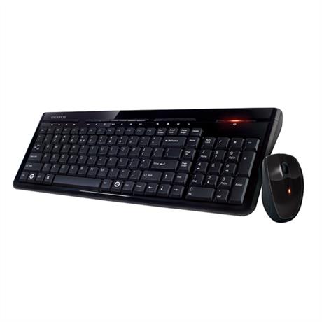 Gigabyte KM7580 V2 USB 2.4GHz Wireless Keyboard & Mouse Combo Spill Resistant 1600DPI Adjustable Portable nano receiver Stylish design comfortable gri