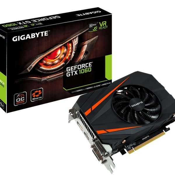 Gigabyte nVidia GeForce GTX 1060 Mini ITX OC 3GB PCIe Video Card 8K @ 60Hz DP HDMI 2xDVI VR Ready 1771/1556 MHz ~GV-N1060WF2OC-3GD