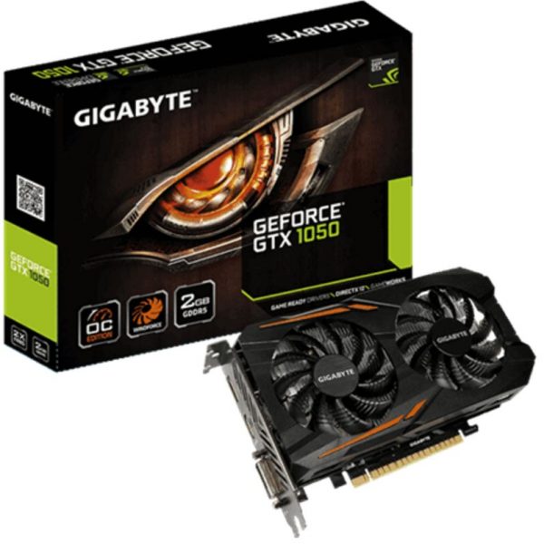 Gigabyte nVidia GeForce GTX 1050 OC 2GB PCIe Video Card 8K @ 60Hz DP HDMI DVI 3x Displays Windforce 2X OC 1518/1493 MHz ~GV-N1050OC-2GL