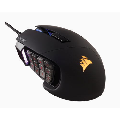 Corsair "SCIMITAR" PRO RGB Optical MOBA/MMO Gaming Mouse - Black/Silver