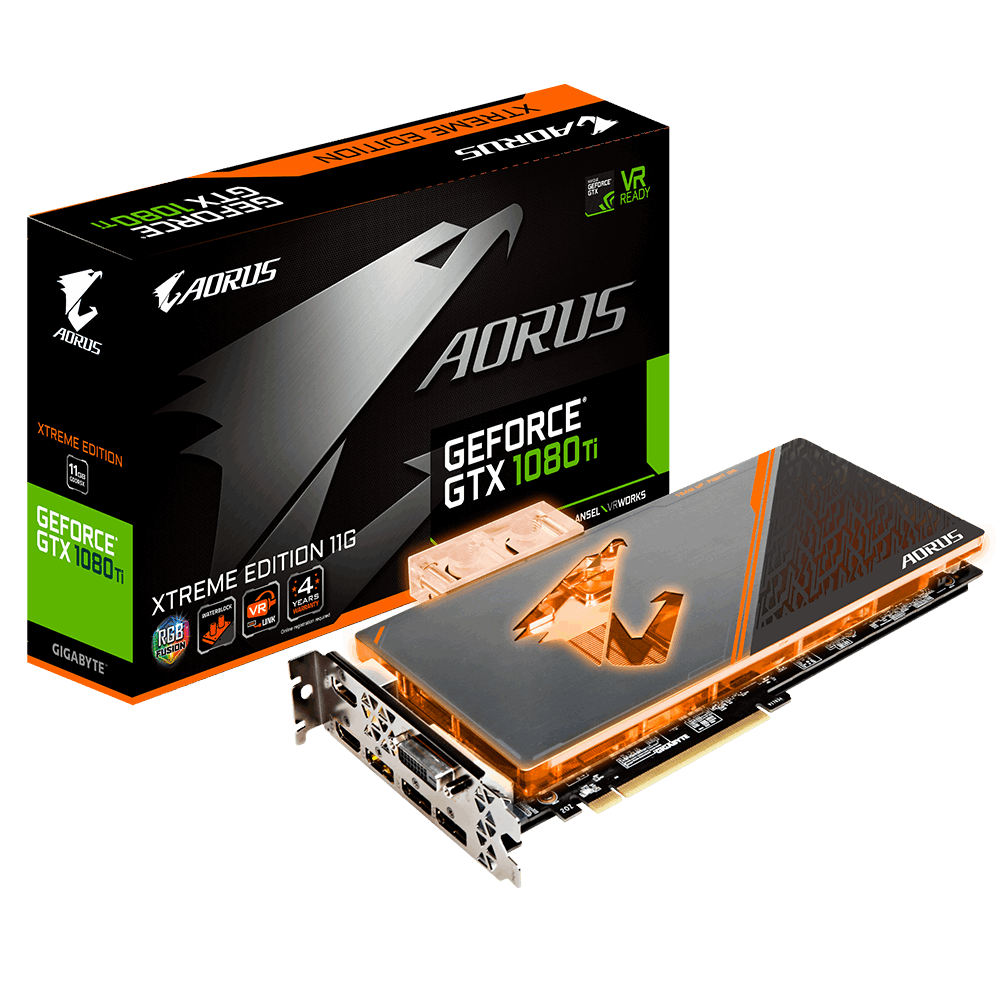 Gigabyte nVidia GeForce GTX 1080 Ti AORUS Waterforce WB Xtreme Edition 11GB 8K 7680x4320@60Hz 3xDP 3xHDMI 2xDVI 1746/1721 MHz VR Link RGB Fusion 4yrs