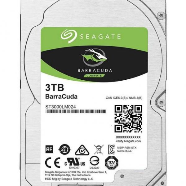 Seagate 3TB 2.5" Barracuda, 5400RPM 15mm 128MB cache Notebook / Laptops HDD (ST3000LM024) 2 Years Warranty