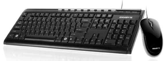 Gigabyte KM6150 Desktop Keyboard & Mouse Combo 800dpi Optical USB Wired Spill-Resistant Ergonomic design both hands 9 Media Internet Keys ~KBG-KM3100