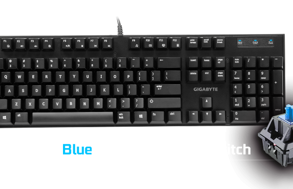 Gigabyte FORCE K83 Mechanical Gaming Keyboard Cherry MX Blue Switch Anti-ghosting Function & Windows-lock hotkeys Wear Resistant Keycaps