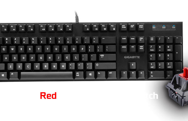 Gigabyte FORCE K81 Mechanical Gaming Keyboard Cherry MX Red Switch Anti-ghosting Function & Windows-lock hotkeys Wear Resistant Keycaps