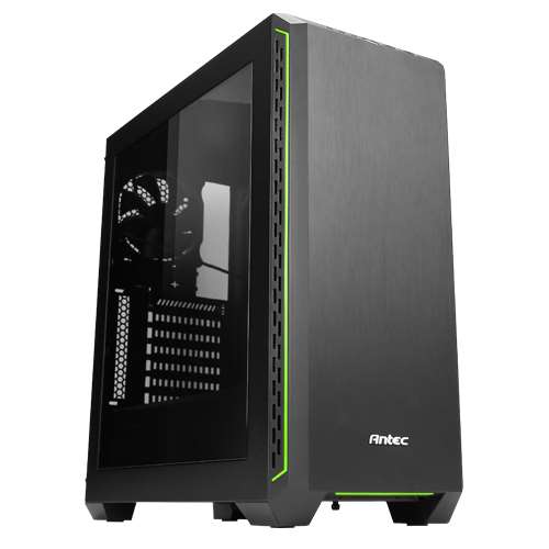 Antec P7 Window Elite Performance Green Trim ATX Mid Tower Case - 2x 3.5", 2x 2.5" Drive Bays - 7 Expansion Slots