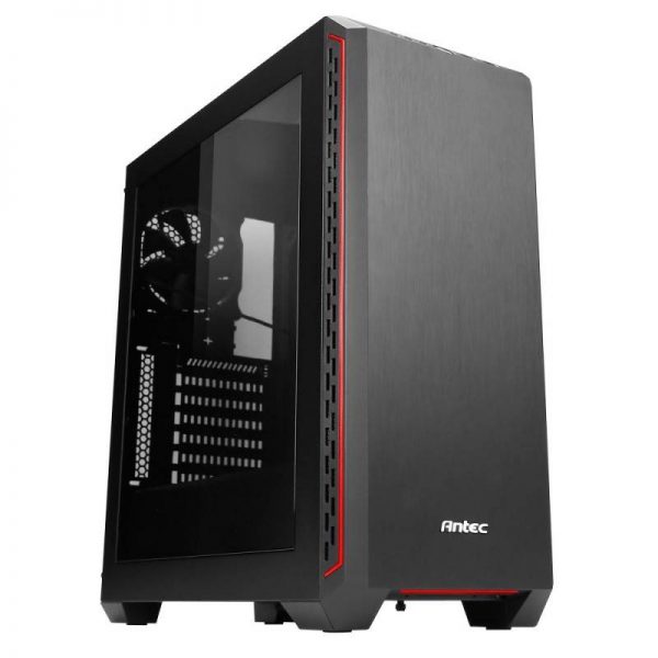 Antec P7 Window Elite Performance Red Trim, ATX Mid Tower Case - 2x 3.5", 2x 2.5" Drive Bays - 7 Expansion Slots